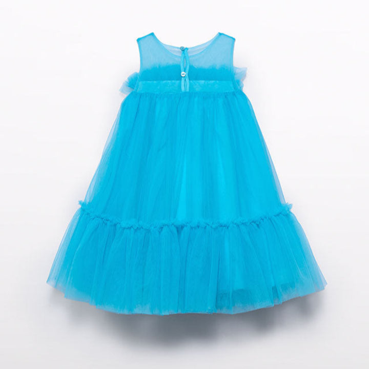 Turquoise Ruffle Tulle Dress