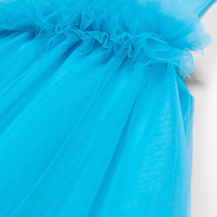 Turquoise Ruffle Tulle Dress