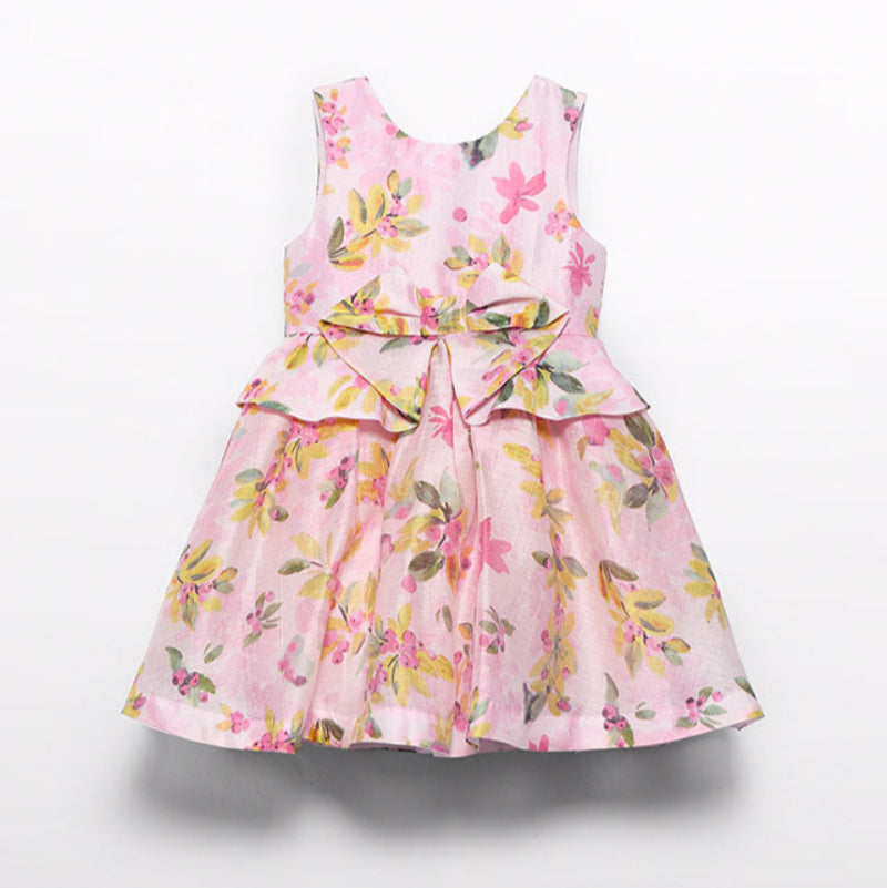 Fuchsia Floral Linen Dress