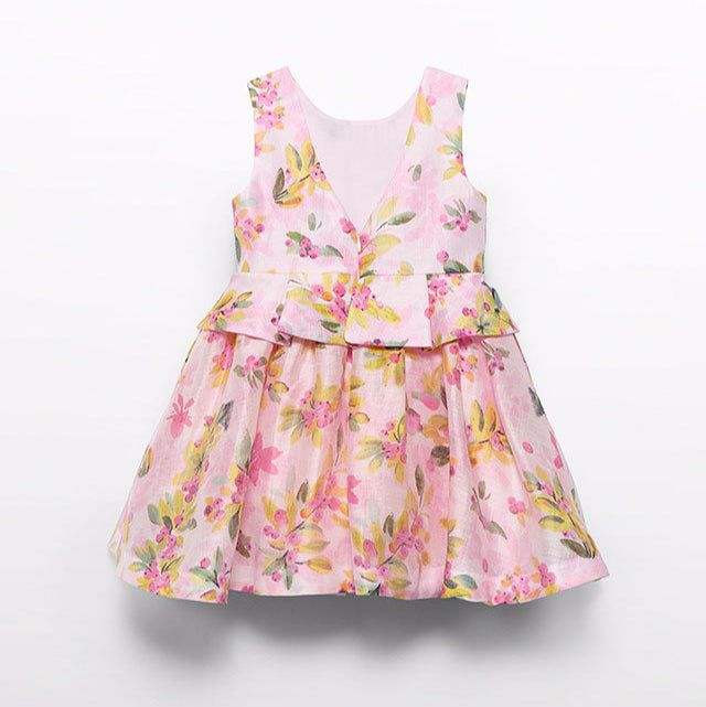 Fuchsia Floral Linen Dress