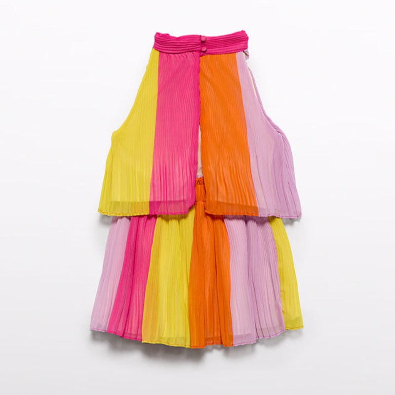 Multicolor Block Skirt Set
