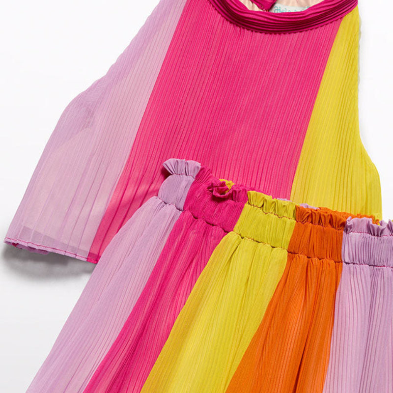 Multicolor Block Skirt Set