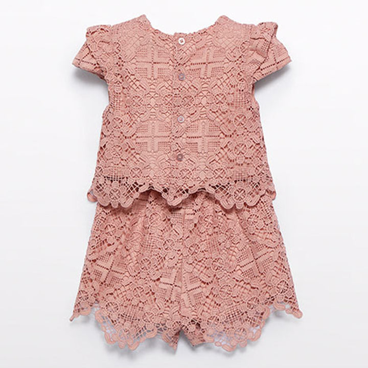 Salmon Crochet Short Set