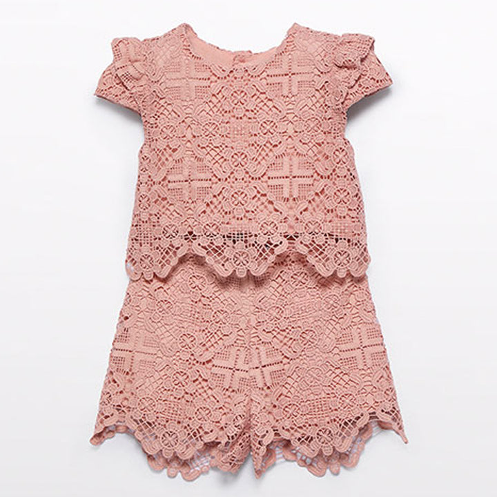 Salmon Crochet Short Set