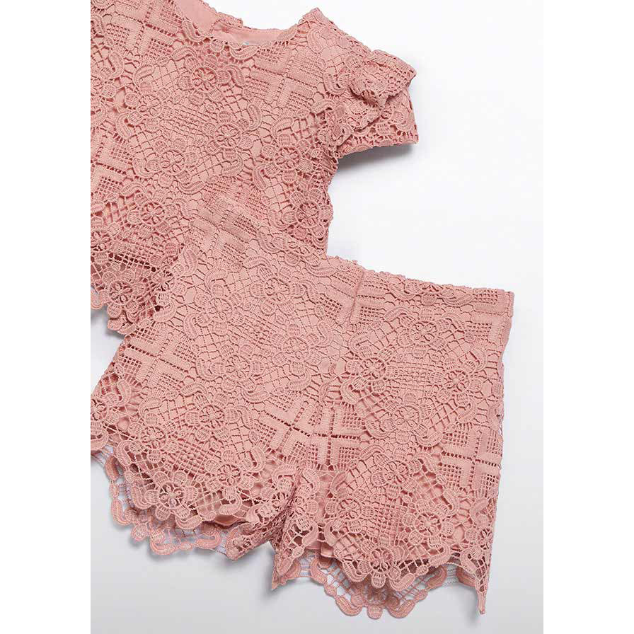 Salmon Crochet Short Set