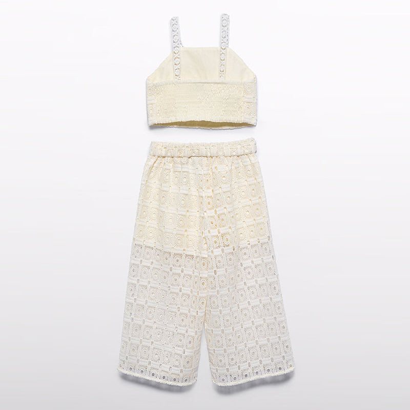 Natural Crochet Pant Set