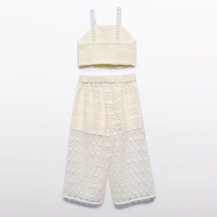 Natural Crochet Pant Set