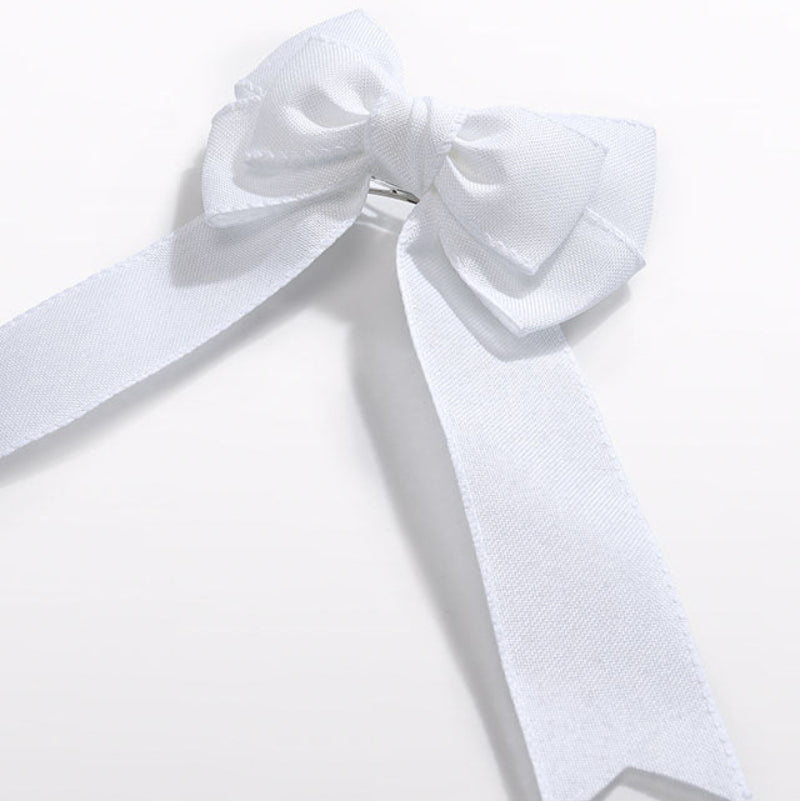 White Double Bow Hair Clip
