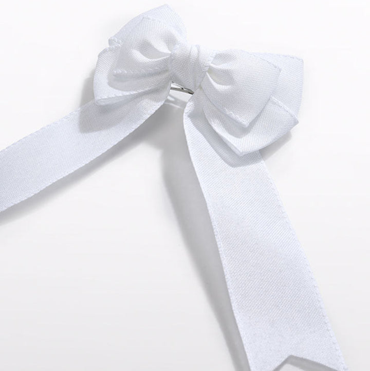 White Double Bow Hair Clip