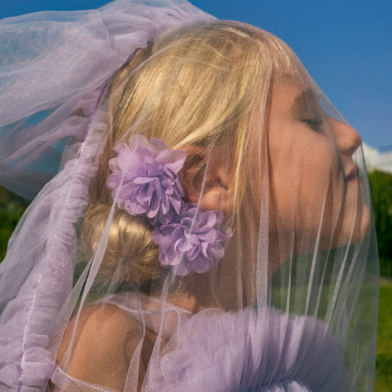 Lilac Bambula Flower Hair Clip
