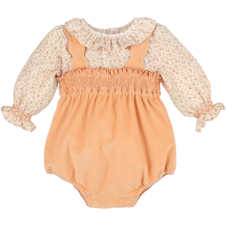 Orange Pumpkin Patch Playdate Corduroy Overall
