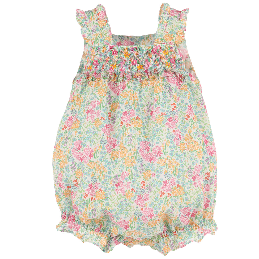 Pink Garden Smocked Bubble
