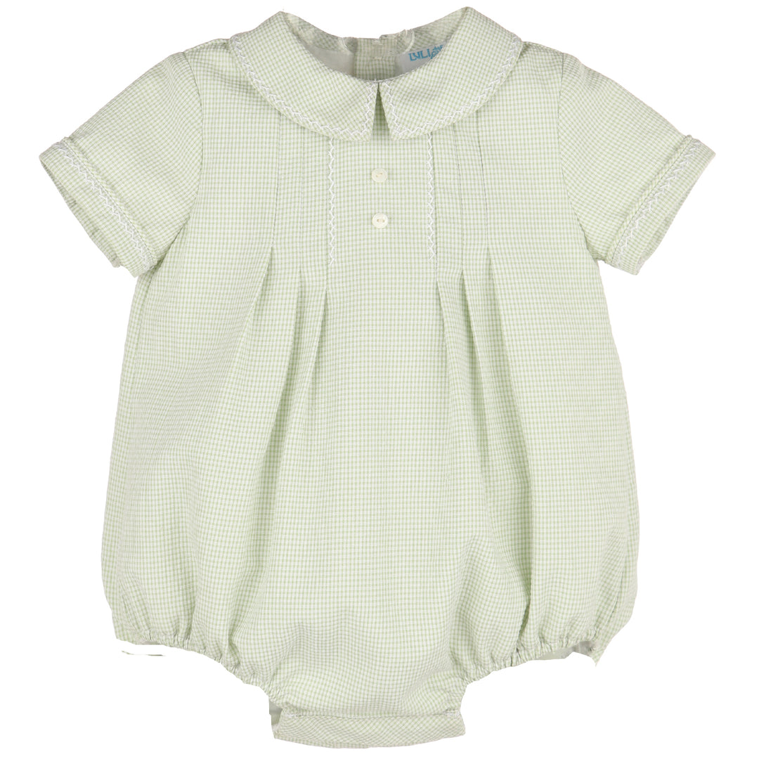 Green Microcheck Seersucker Bubble
