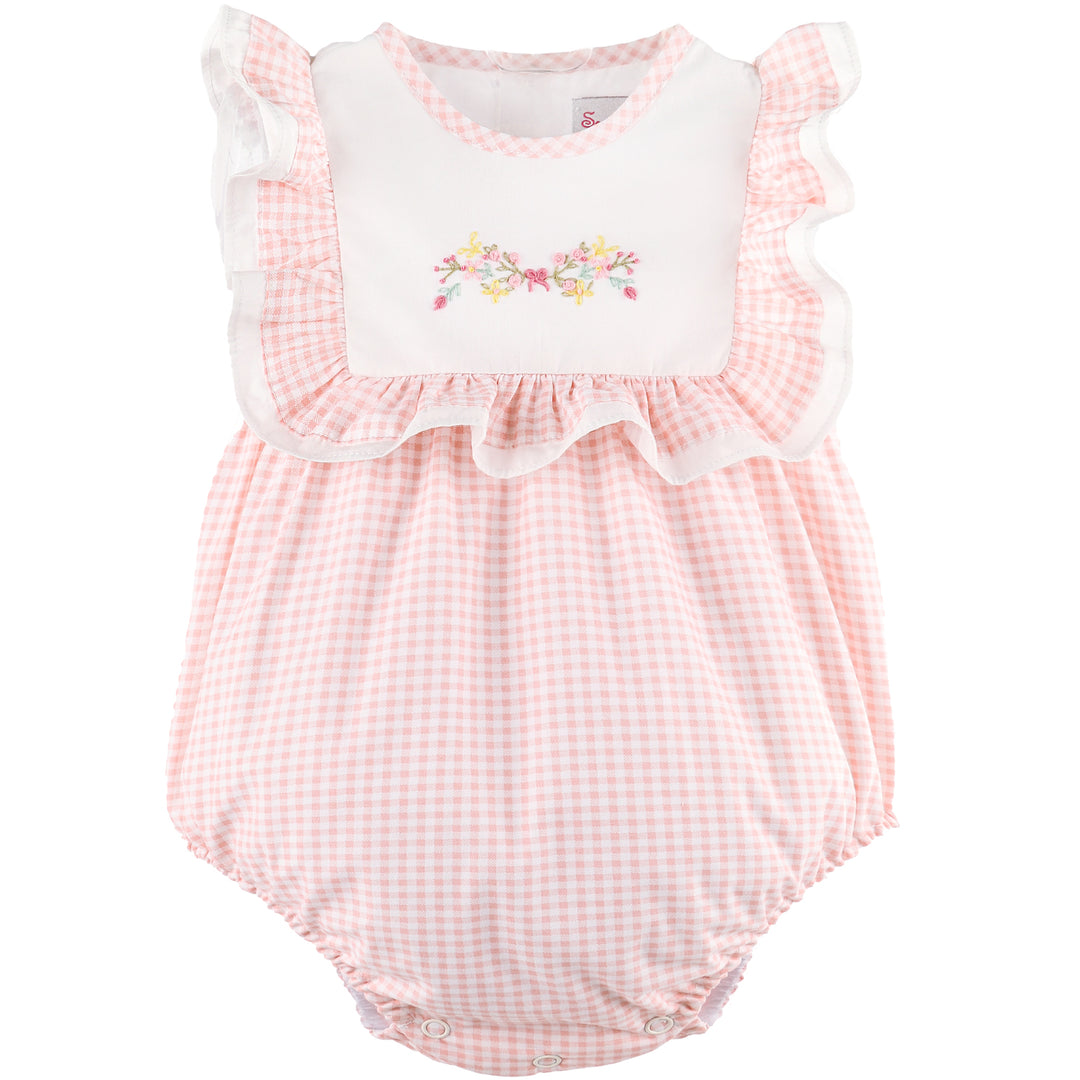 Pink Gingham Garden Club Ruffle Bubble