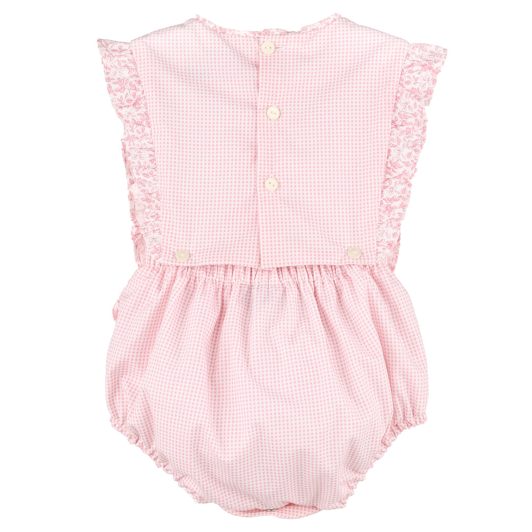 Pink Blooms Sun Bubble w/ Double Bows, Sunsuit