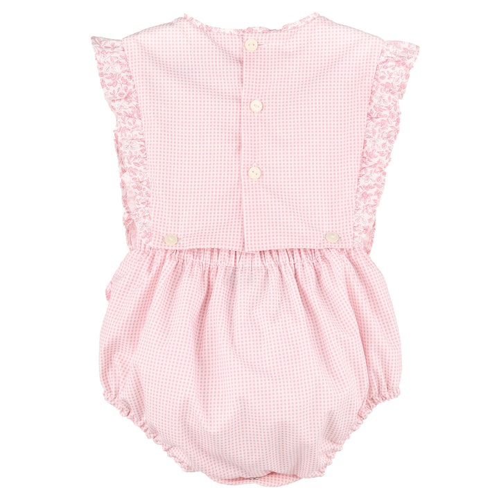 Pink Blooms Sun Bubble w/ Double Bows, Sunsuit