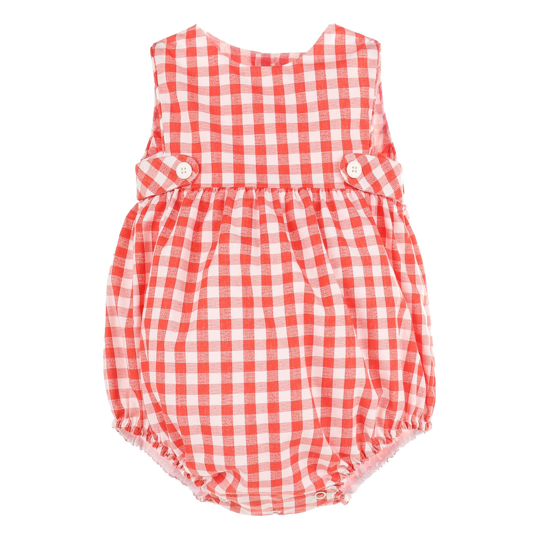 Button Tab Gingham Bubble