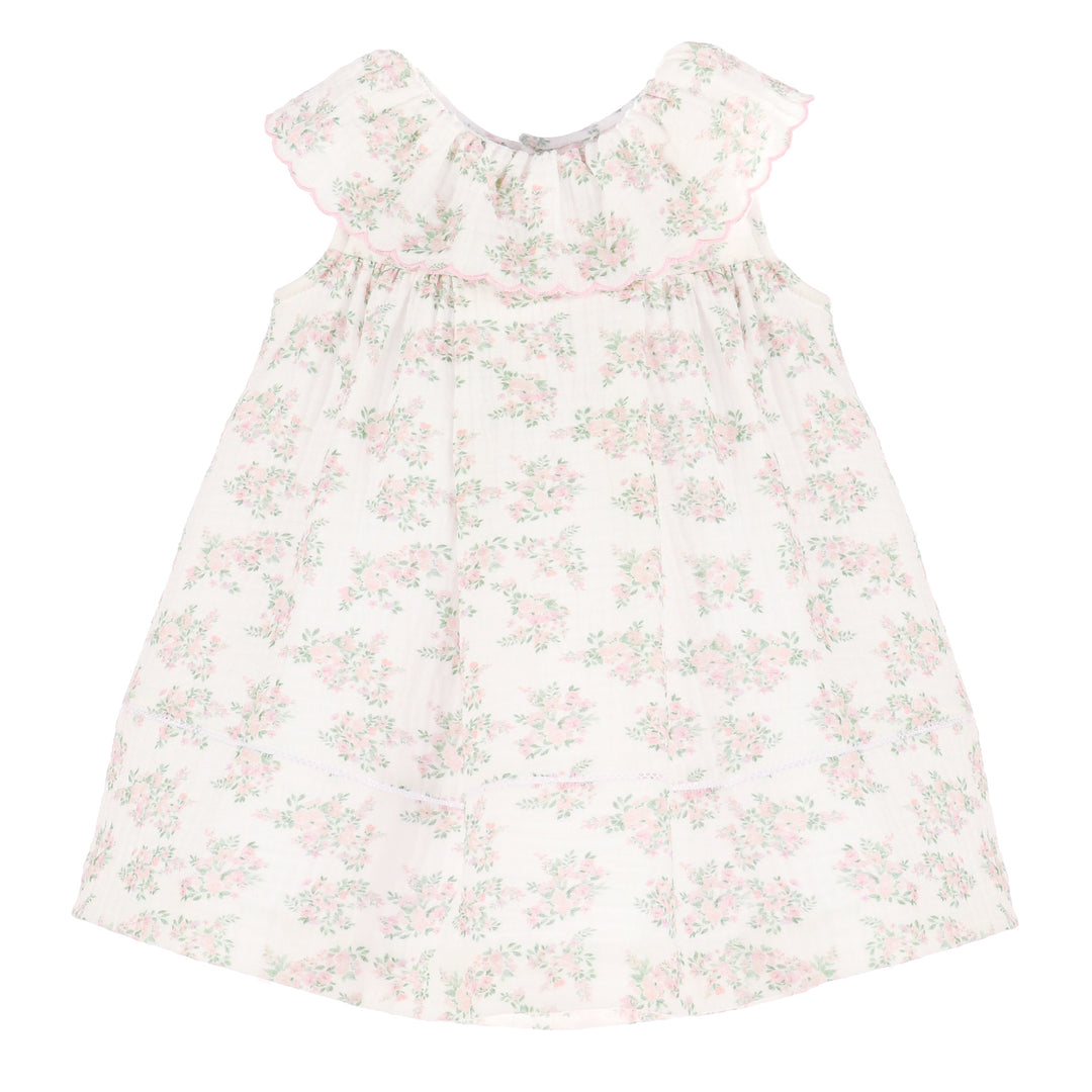 Pink Floral Bluffs Ruffle Dress