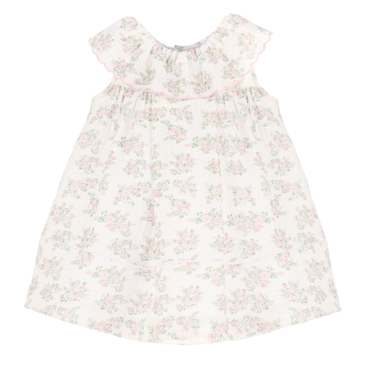 Pink Floral Bluffs Ruffle Dress