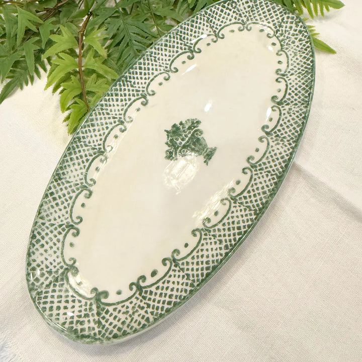 Burano Green Oval Platter