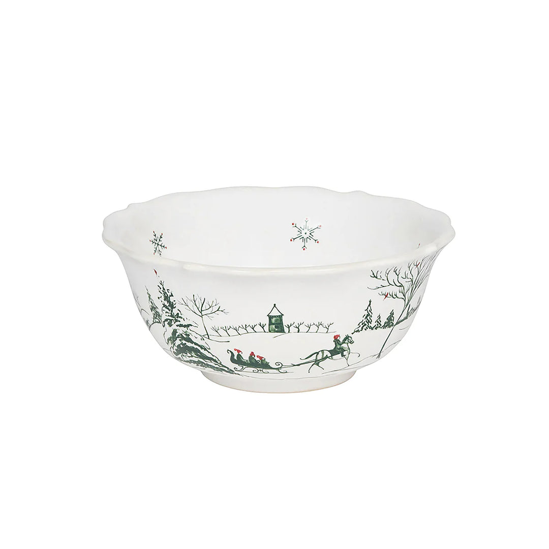 Country Estate Winter Frolic Cereal/Ice Cream Bowl - Evergreen