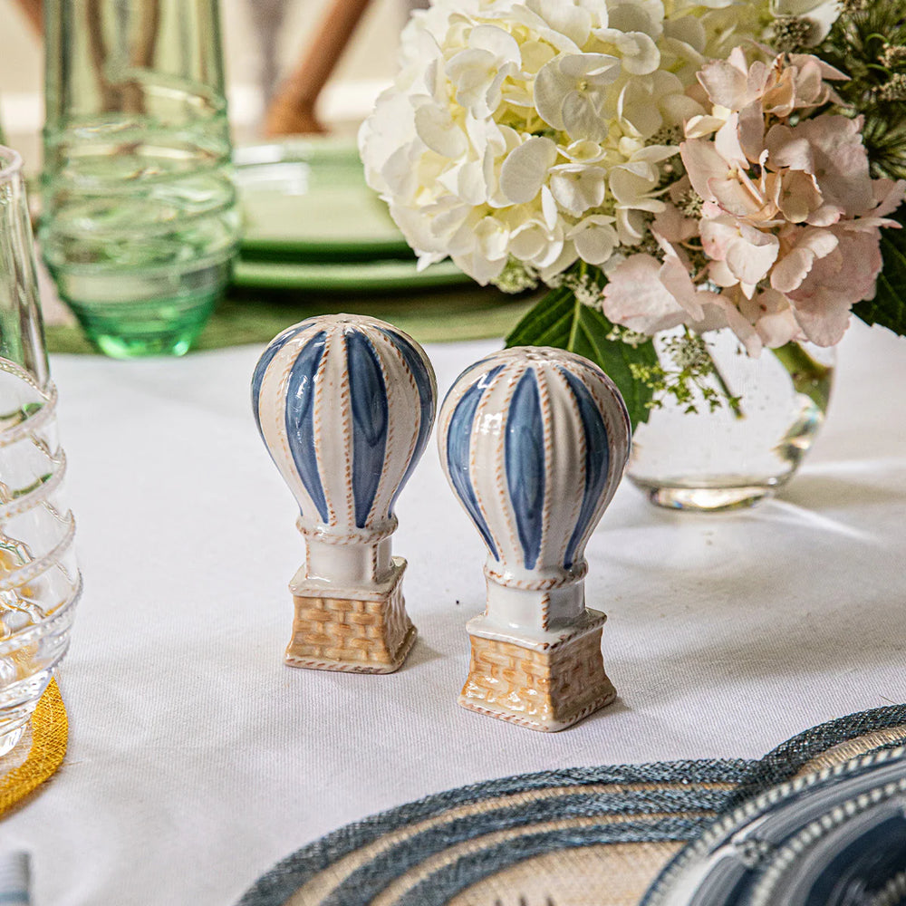 L'Amour Toujours Hot Air Balloon Salt and Pepper Shakers Set/2 - Chambray