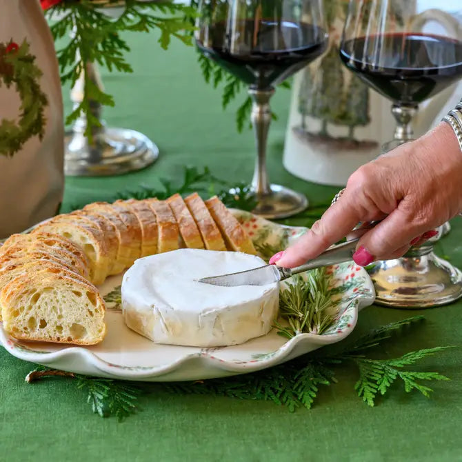 Natale Signed Ruffled Cake Plate