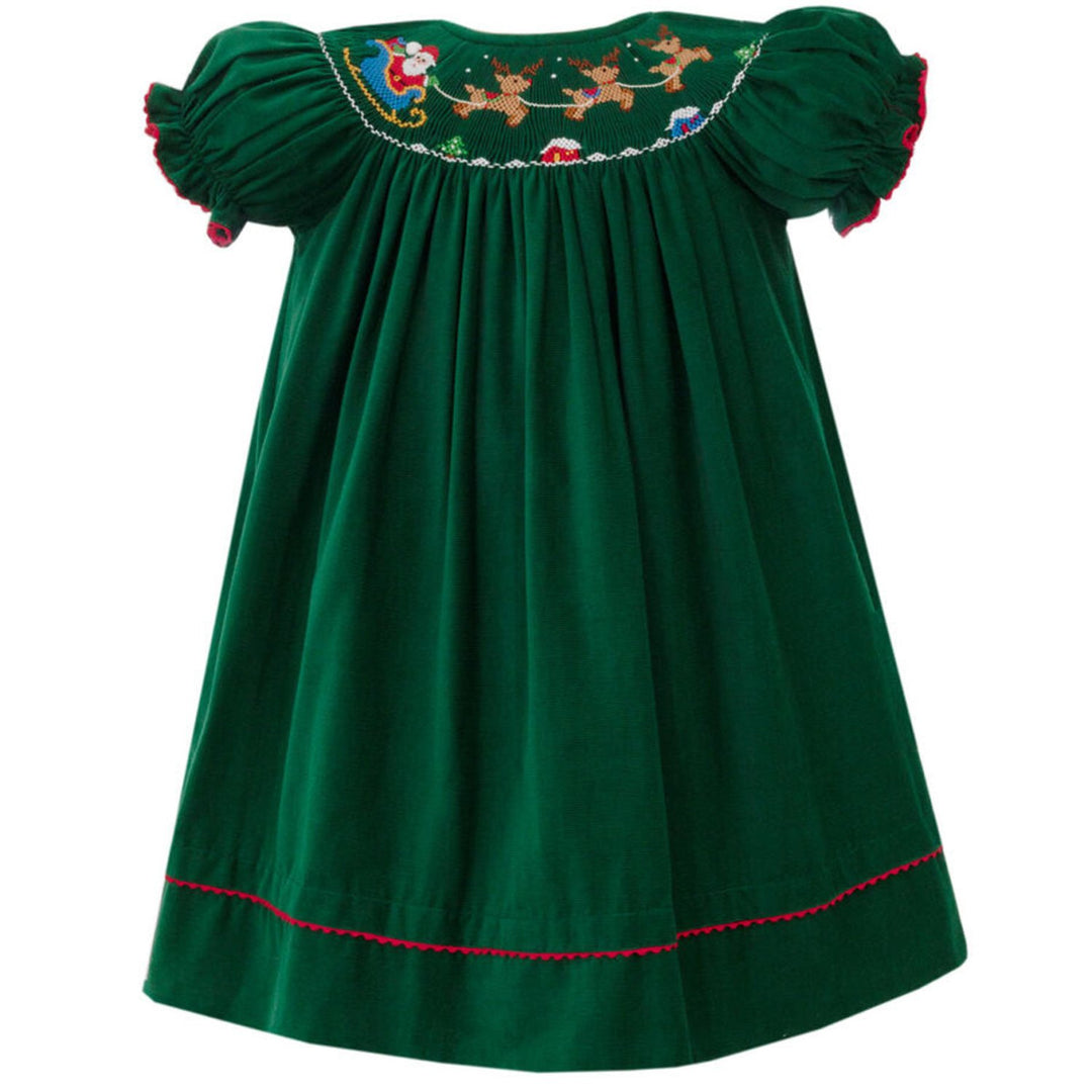 Santa Sleigh Green Corduroy Bishop