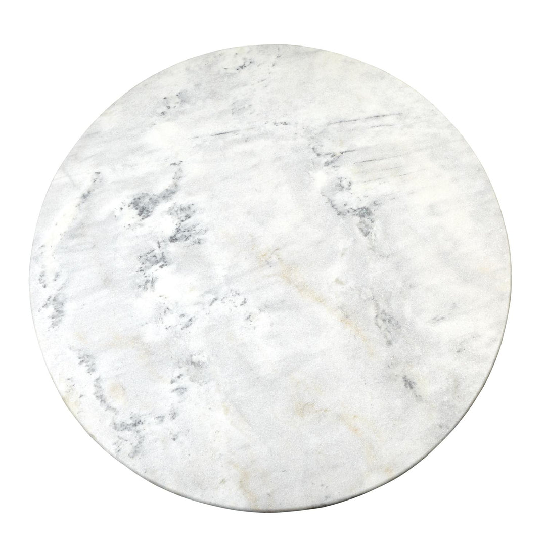 Flute Table 48" White Marble Top w/ 26" Gold Leaf Base
