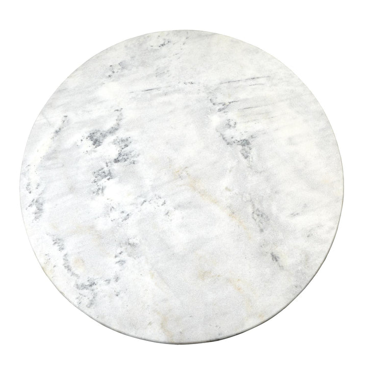 Flute Table 48" White Marble Top w/ 26" Gold Leaf Base