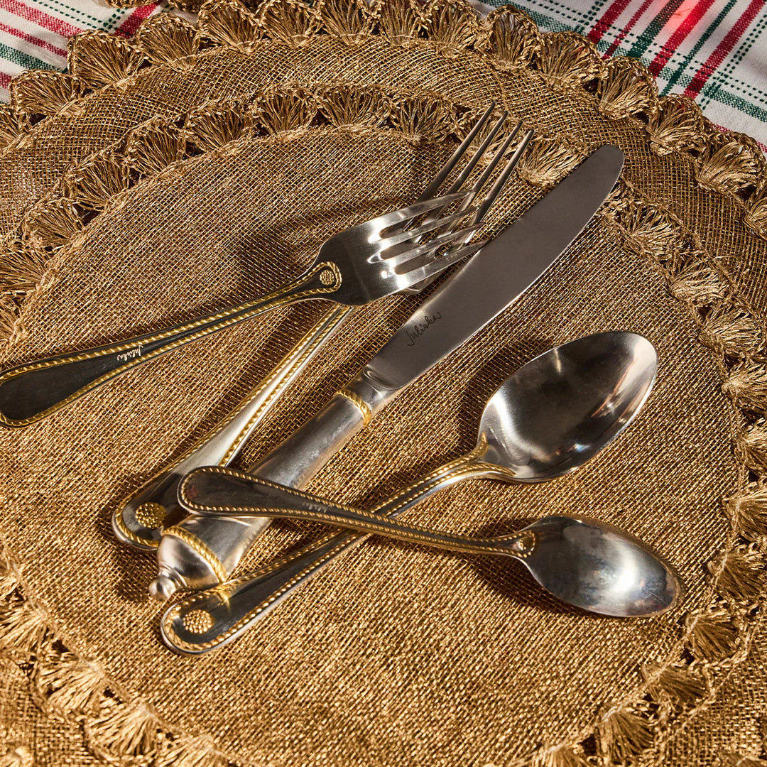 Berry &amp; Thread 20pc Place Setting - Bright Satin with Gold