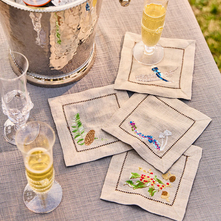 Forest Walk Cocktail Napkins Assorted Set/4 - Multi