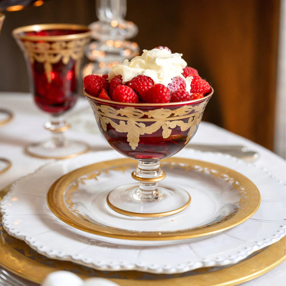 Vetro Gold Red Compote