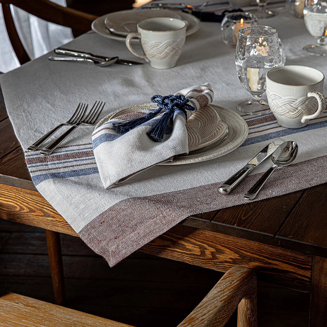 Danish Stripe 52" Table Square - Taupe