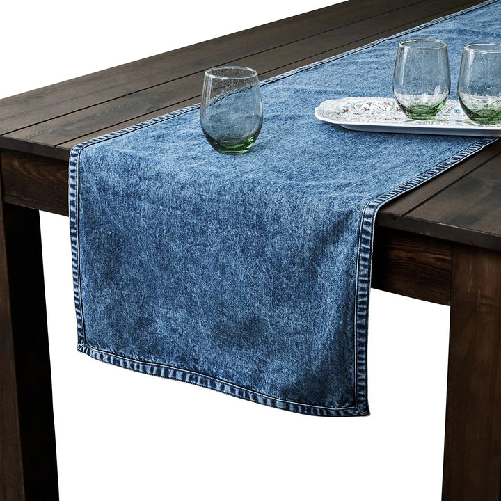 Denim 18" x 90" Table Runner - Blue