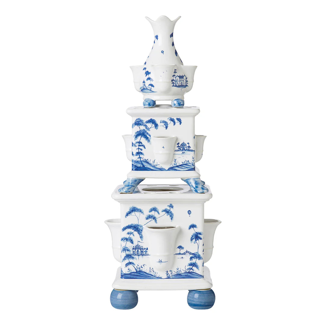 Country Estate Tulipiere Tower Set/3pc - Delft Blue