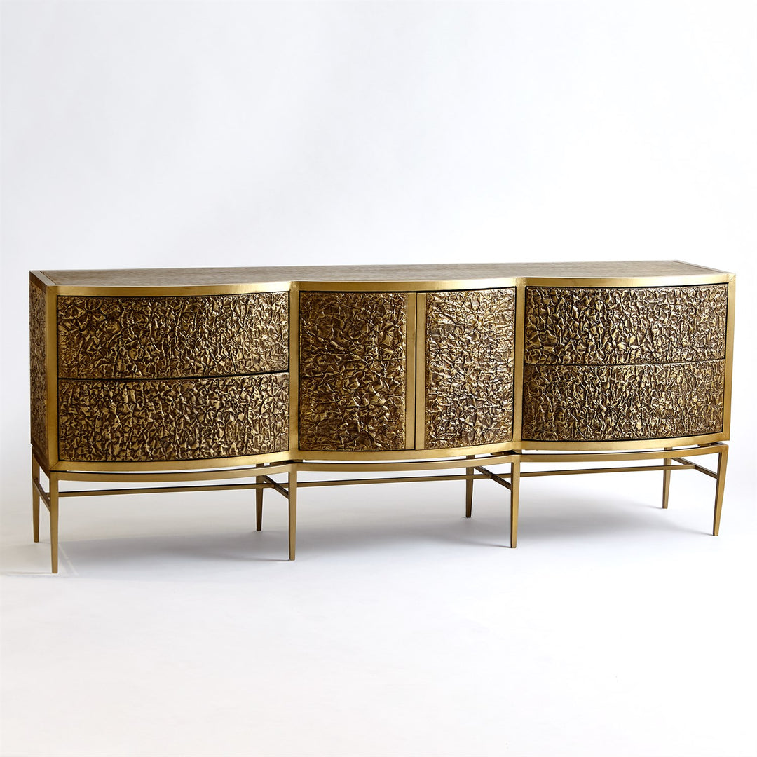 Crinkle Long Cabinet - Brass/Bronze