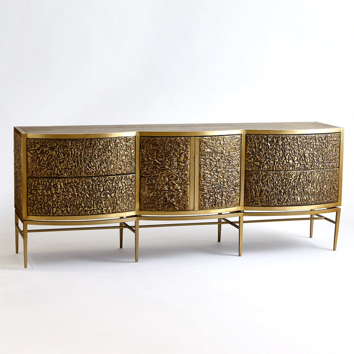 Crinkle Long Cabinet - Brass/Bronze