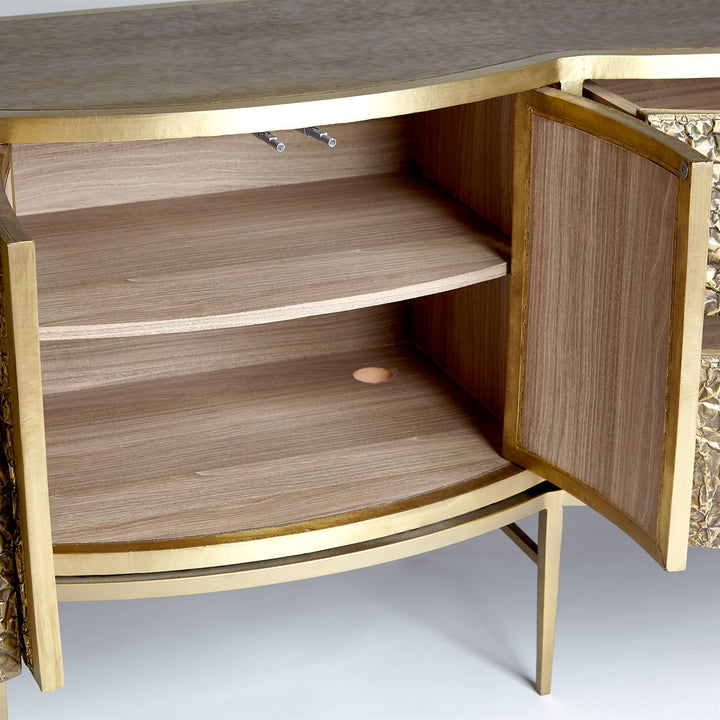 Crinkle Long Cabinet - Brass/Bronze