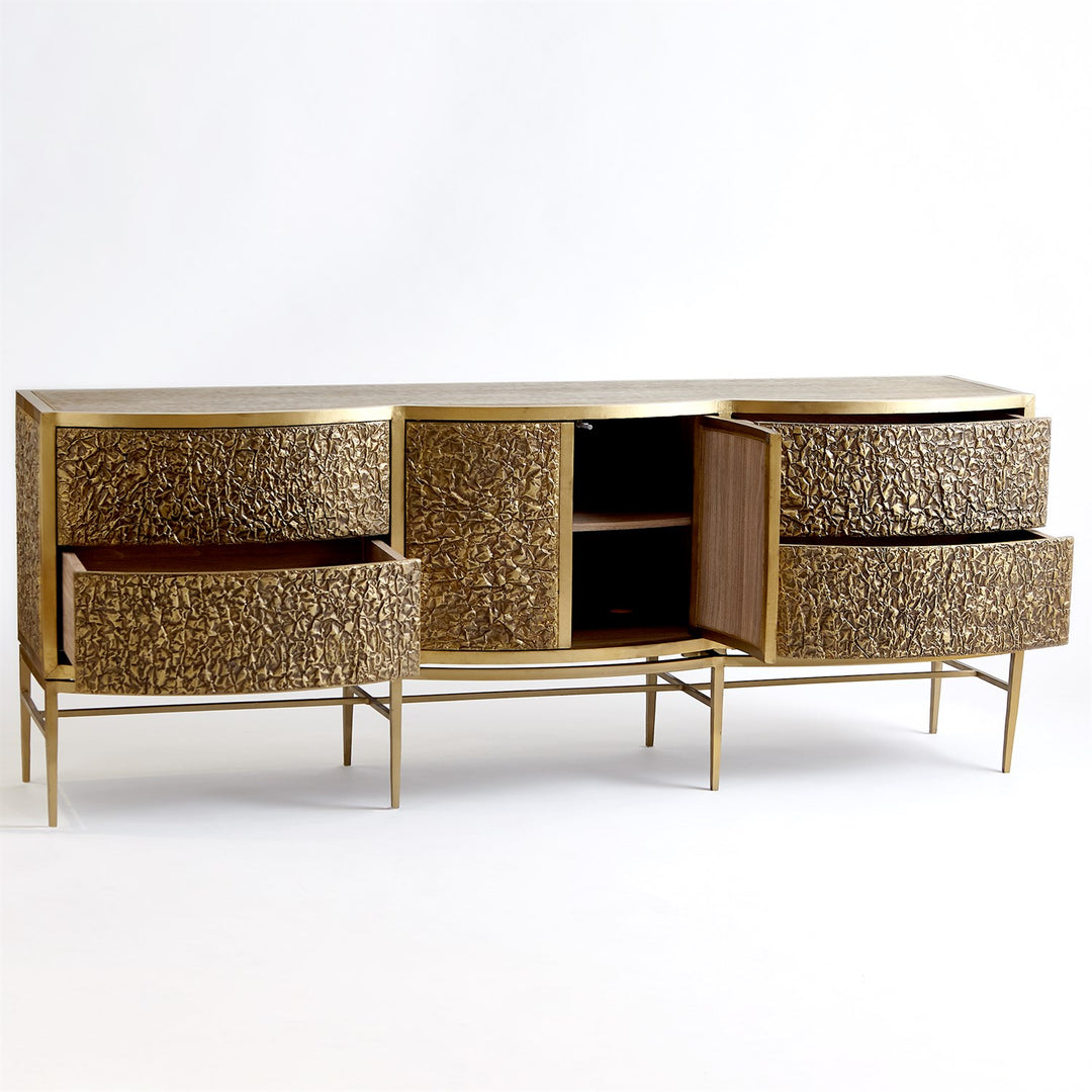 Crinkle Long Cabinet - Brass/Bronze