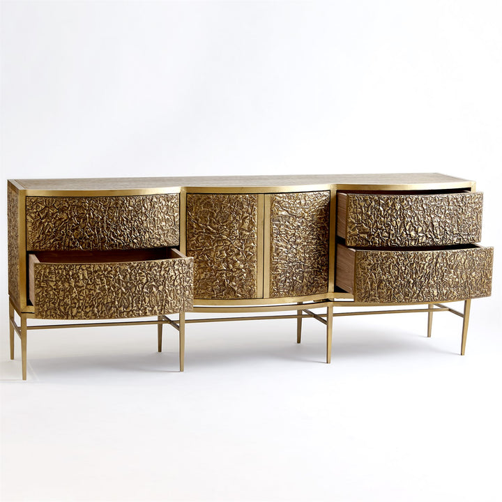 Crinkle Long Cabinet - Brass/Bronze