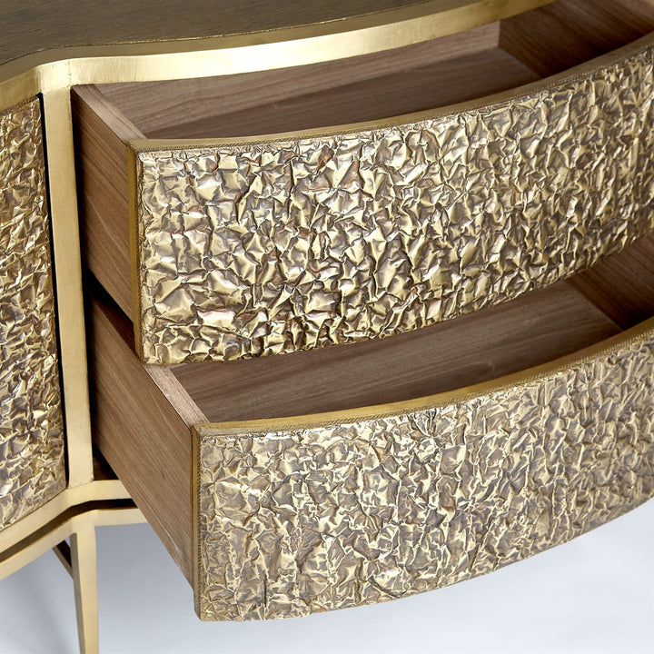 Crinkle Long Cabinet - Brass/Bronze