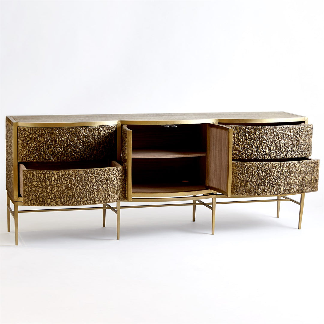 Crinkle Long Cabinet - Brass/Bronze