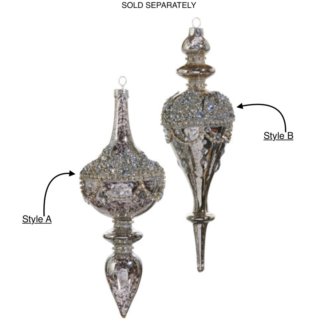 9.5" Jeweled Mercury Finial Ornament