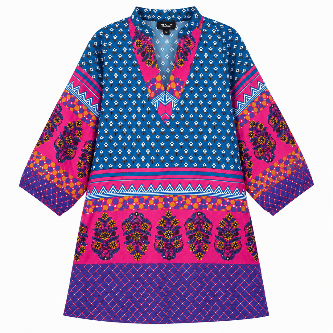 Nisha Turquoise Floral Tunic