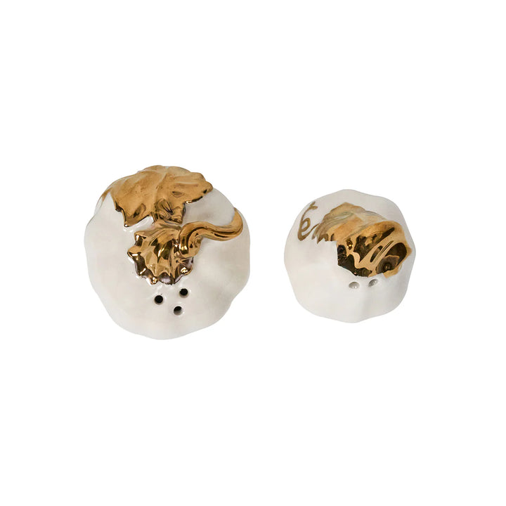 Forest Walk Pumpkin Salt &amp; Pepper Shakers - Gold