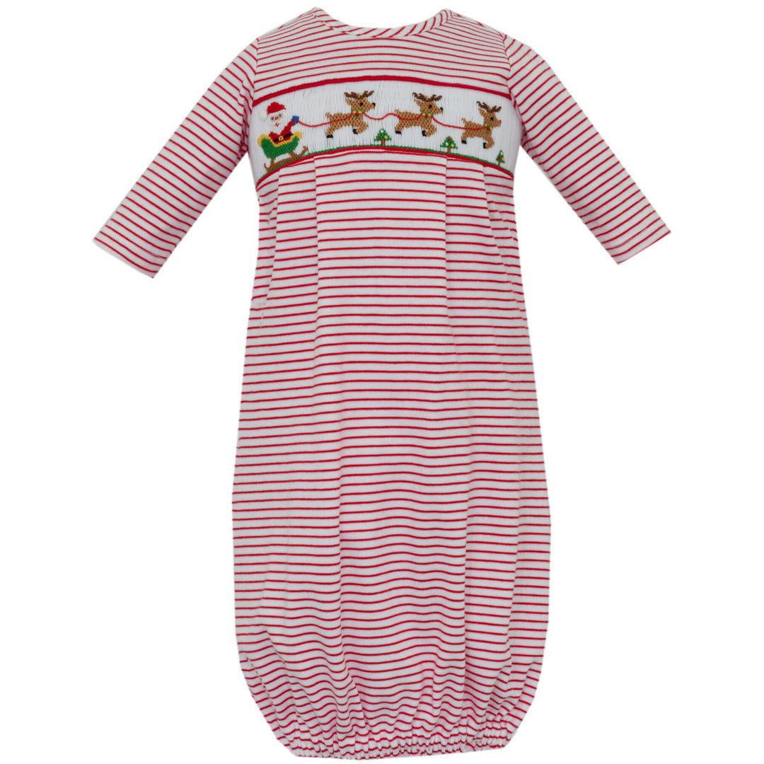 Santa Red & White Knit Stripe Boy's Sac