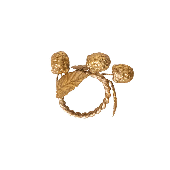 Forest Walk Leaf Napkin Ring Assorted Set/4 - Gold