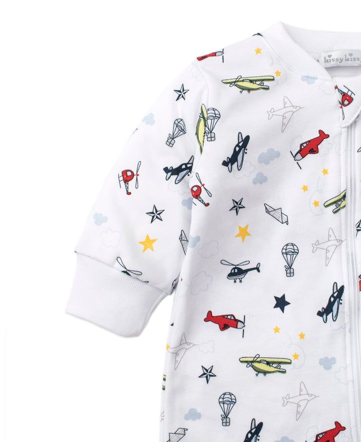 Aviators Print Footie w/ Zip