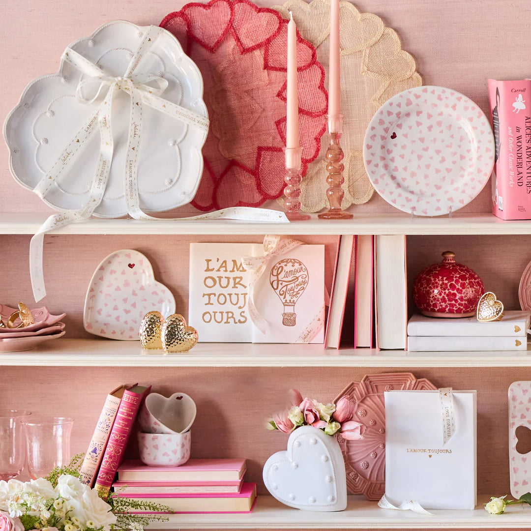 Berry & Thread 15" Heart Platter - Whitewash